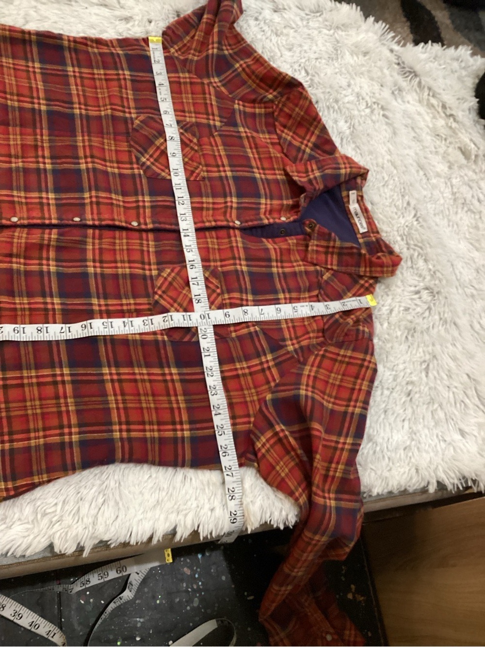 Maurice’s Size 3 Plaid Button Front Shirt – Hi-Low Hem fall colors - Picture 12 of 14